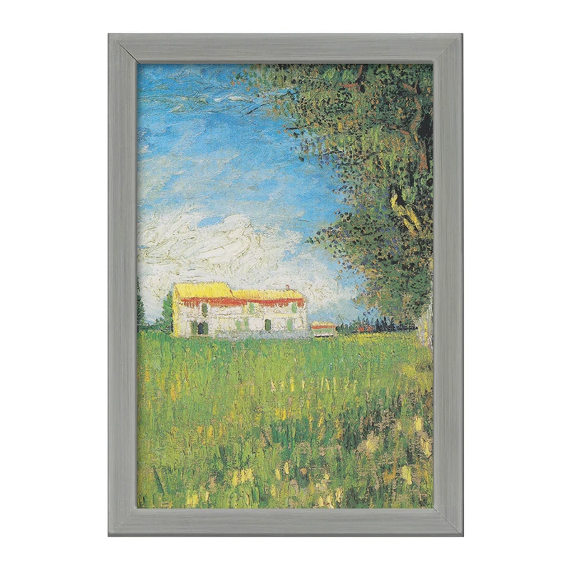 تابلو خندالو طرح خانه در مزرعه گندم ونسان ونگوگ (Van Gogh) کد 36786