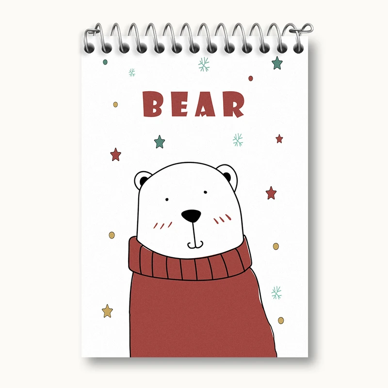 دفتر یادداشت 50 برگ خندالو طرح خرس کیوت کد N2572