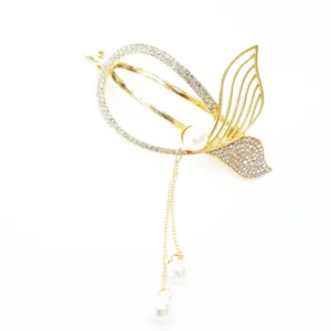 گیره مو زنانه مدل آبشاری طرح دریایی نگینی