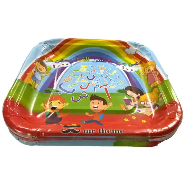 پیش دستی یکبار مصرف مستر تم مدل جشن الفبا صد هزار نیو پلاس بسته 20 عددی