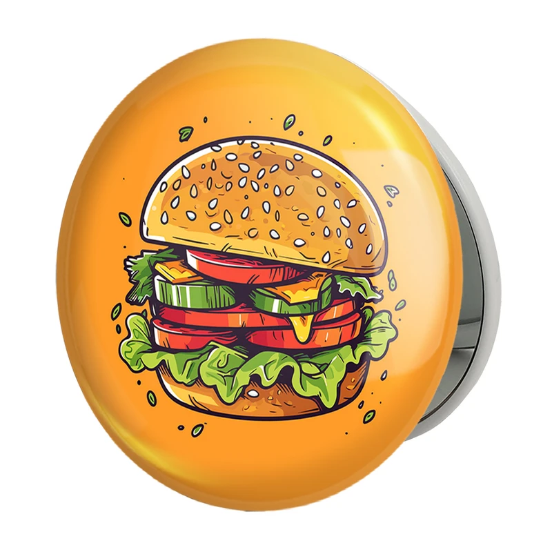 آینه جیبی خندالو طرح فست فود (Fast Food) مدل تاشو کد 36578