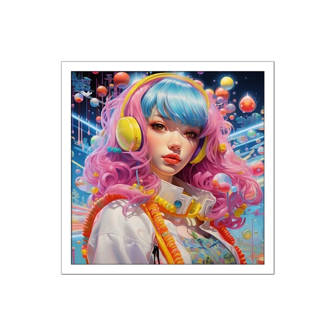 تابلو نوری بکلیت طرح نقاشی مدرن دخترانه مدل W-MID-20552