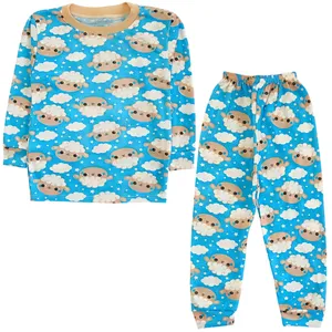 ست تی شرت آستین بلند و شلوار نوزادی مدل ببعی کد 4144 رنگ آبی