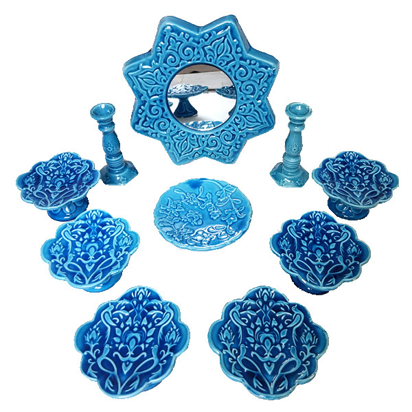 مجموعه ظروف هفت سین 10 پارچه مدل ترنج 111-80