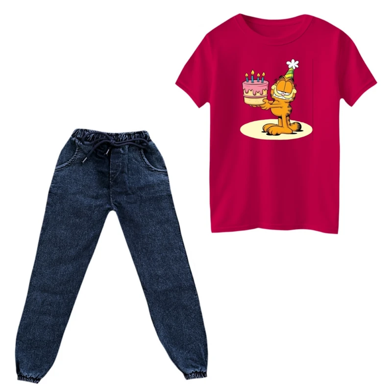 ست تی‌شرت و شلوار پسرانه مدل گارفیلد کد 19