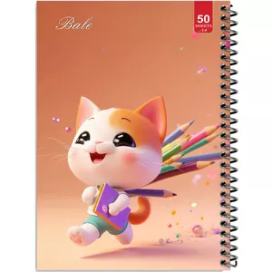 دفتر نقاشی 50 برگ انتشارات بله طرح گربه کوچولو و مداد رنگی کد A4-L317
