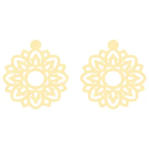 گوشواره طلا 18 عیار زنانه الن نار مدل گل 5113