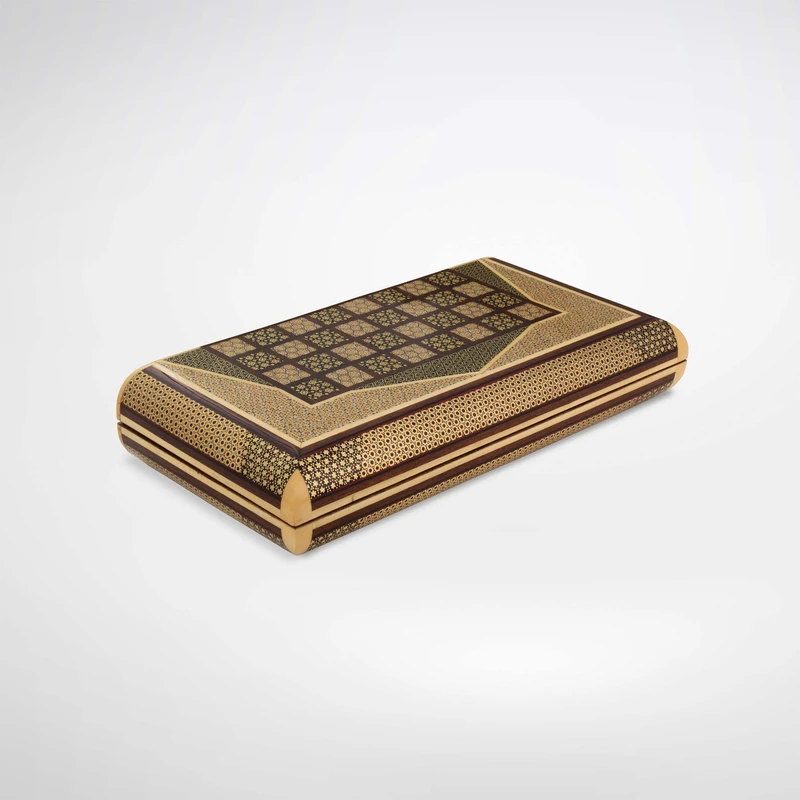 عکس شماره 4 : صفحه شطرنج خاتم کاری مدل هشت ضلعی کد 30