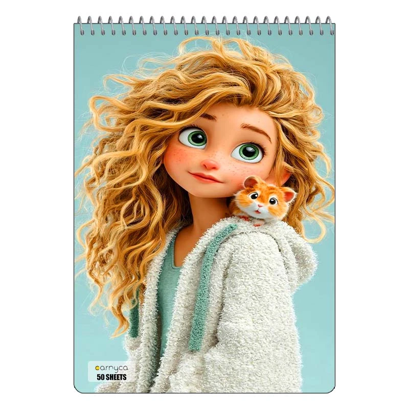 دفتر نقاشی 50 برگ سیمی کارنیکا طرح دخترانه کیوت Girly Cute کد 57014