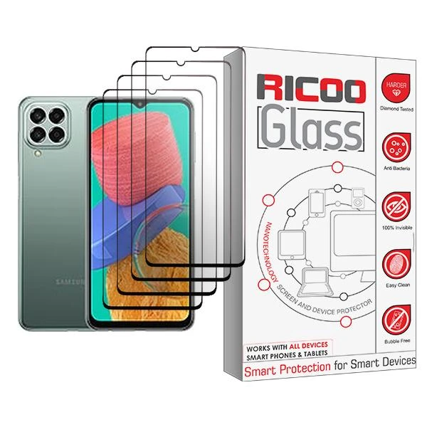 محافظ صفحه نمایش سرامیکی ریکو مدل Ricoo Glass4 مناسب برای گوشی موبایل سامسونگ Galaxy M33 بسته چهار عددی