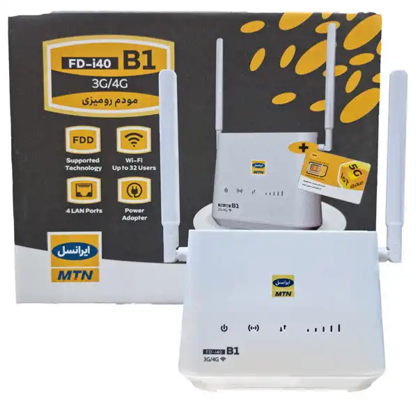 مودم 3G/4G قابل حمل ایرانسل مدل I40 B1 به همراه 70 گیگابایت اینترنت 3 ماهه