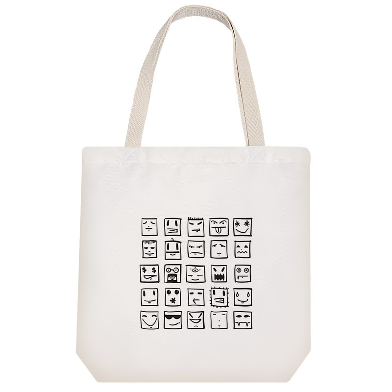 ساک خرید خندالو مدل چهره های مربعی کد 8575