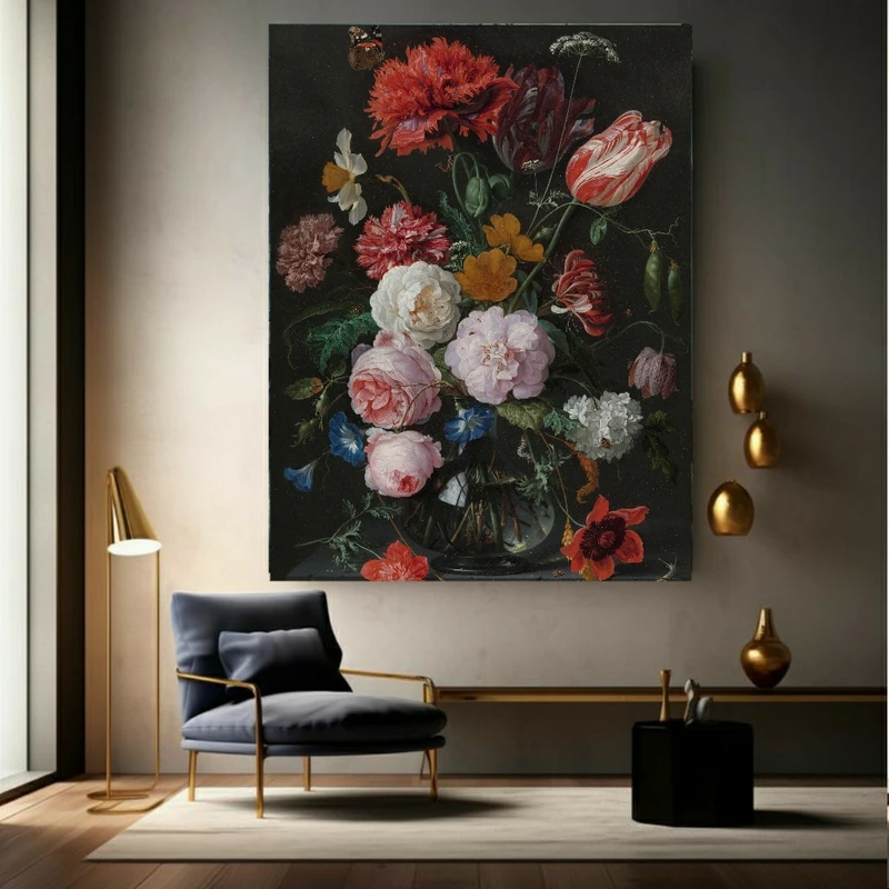 پوستر طرح نقاشی آبرنگی مدل رز و میخک کد FP103769
