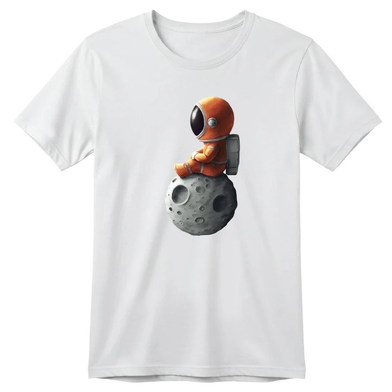 تی‌شرت آستین کوتاه بچگانه مدل فضانورد و ماه کد v14 