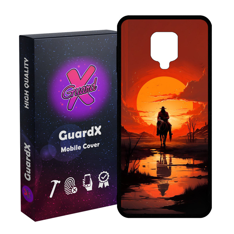 کاور گارد ایکس طرح Red Dead مدل Glass10796 مناسب برای گوشی موبایل شیائومی Redmi Note9 Pro/Note 9 Pro Max/Redmi Note 9S/MI Poco M2 Pro