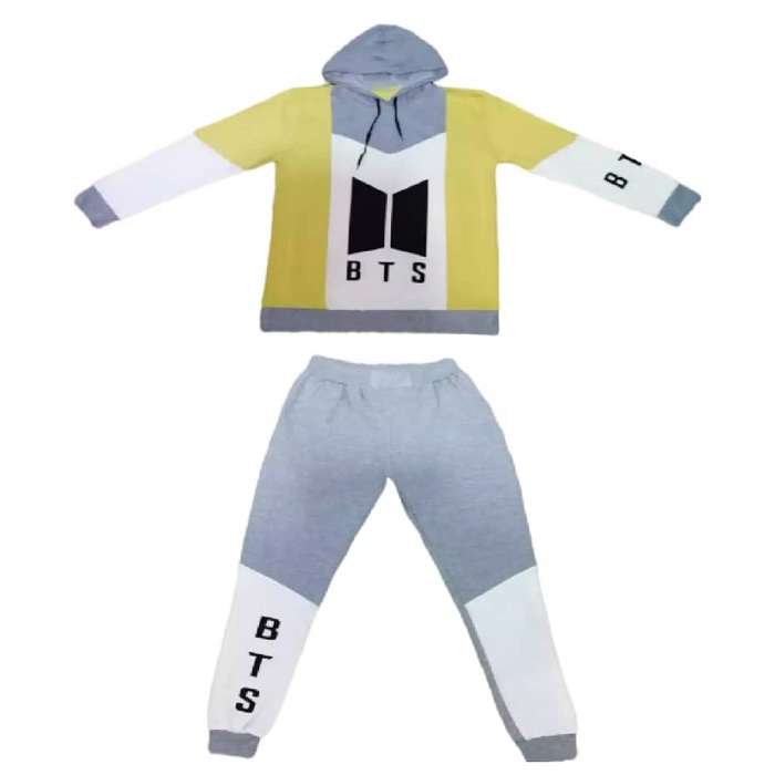 ست هودی و شلوار دخترانه طرح بی تی اس BTS