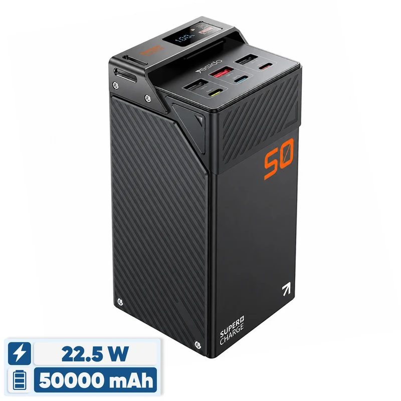 پاوربانک 22.5 وات یسیدو مدل YP63 ظرفیت 50000 میلی آمپر ساعت