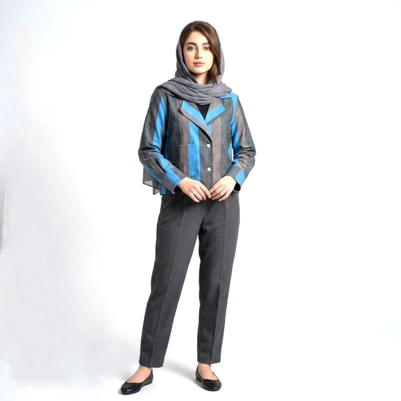کت تک زنانه مدل راه‌راه کد 135