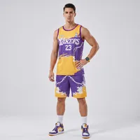 ست تاپ و شلوارک ورزشی مردانه مدل lakers کد 51050