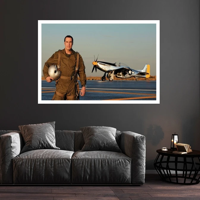 تابلو بکلیت طرح مشاهیر سینمای جهان جان تراولتا مدل قاب شاسی W-s10062