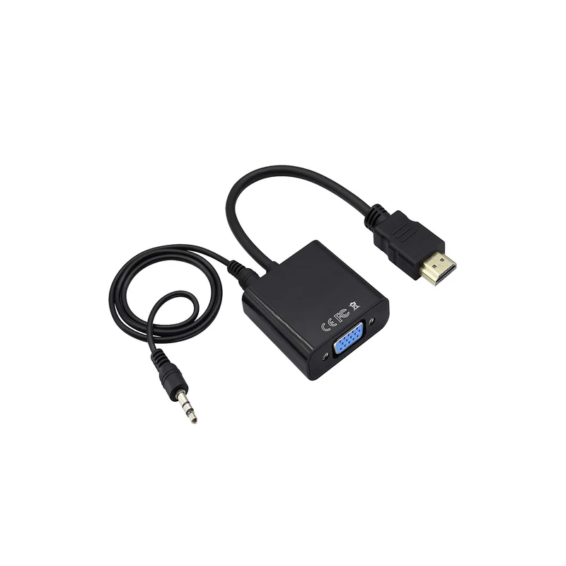 مبدل HDMI به VGA کی نت مدل K-AHV00 به همراه کابل AUX