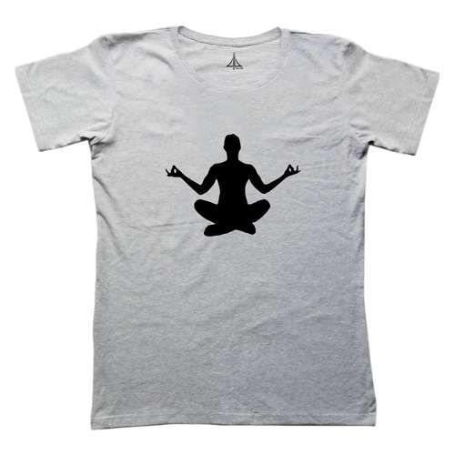 تی شرت آستین کوتاه زنانه به رسم مدل یوگا کد 4490