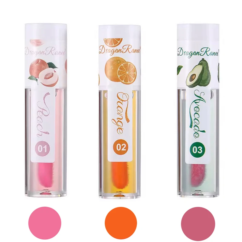 رژ لب مایع دراگون رانی مدل میوه شماره 01 مجموعه 3 عددی