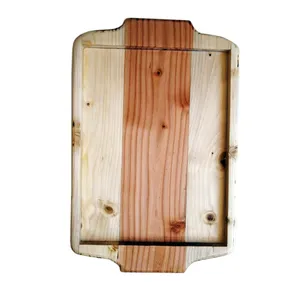 سینی مدل چوبی دو‌رنگ کد T431