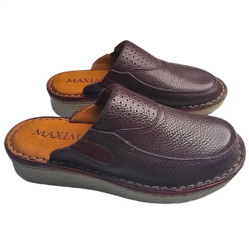 صندل زنانه ماکسیم مدل صدف رنگ زرشکی