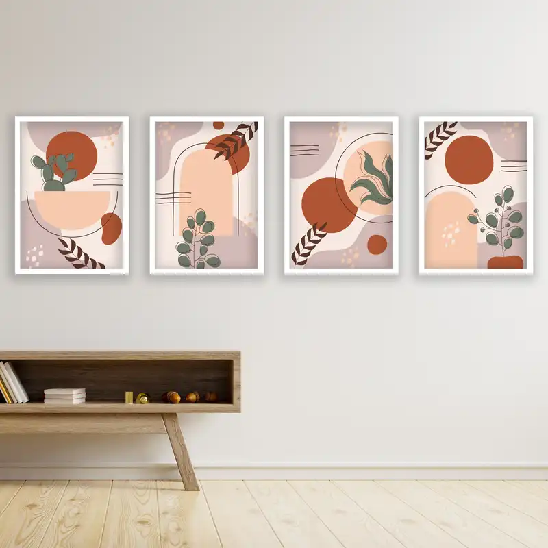 تابلو مدل مینیمال دکوراتیو کد LA-G4022 مجموعه 4 عددی