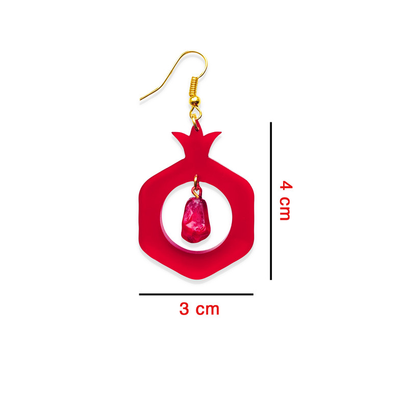 گوشواره دخترانه مدل انار یلدا کد 002