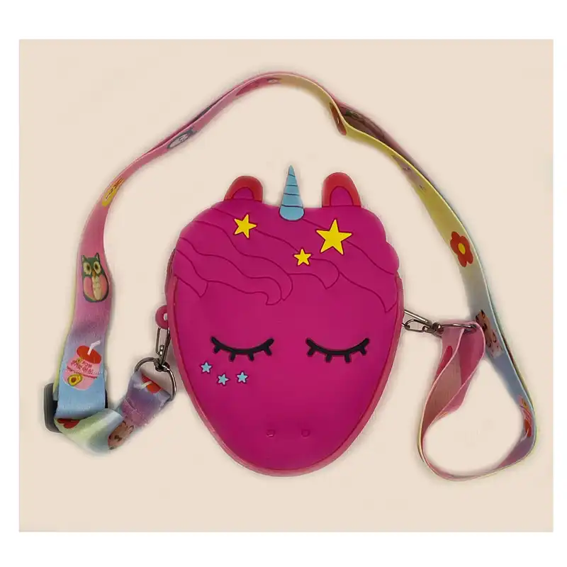 کیف رودوشی بچگانه مدل سیلیکونی طرح اسب تک شاخ