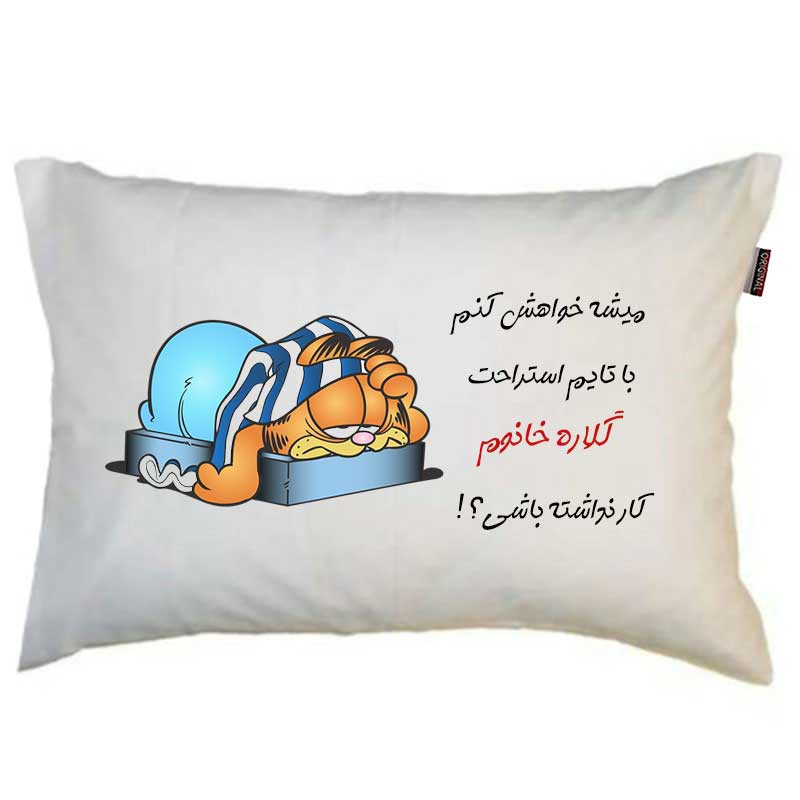رو بالشی مدبرتر مدل گربه تنبل طرح اسم گلاره