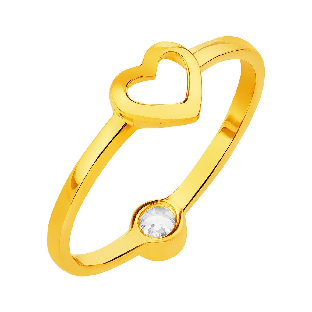 انگشتر طلا 18 عیار زنانه قیراط طرح قلب کد GH3465
