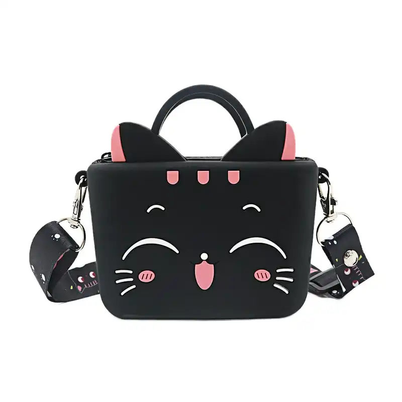 کیف رودوشی بچگانه مدل سیلیکونی فانتزی طرح سبیل گربه