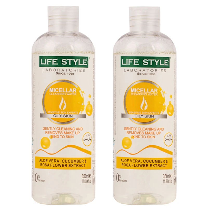 محلول پاک کننده آرایش لایف استایل مدل عصاره گل سرخ حجم 350 میلی لیتر مجموعه 2 عددی