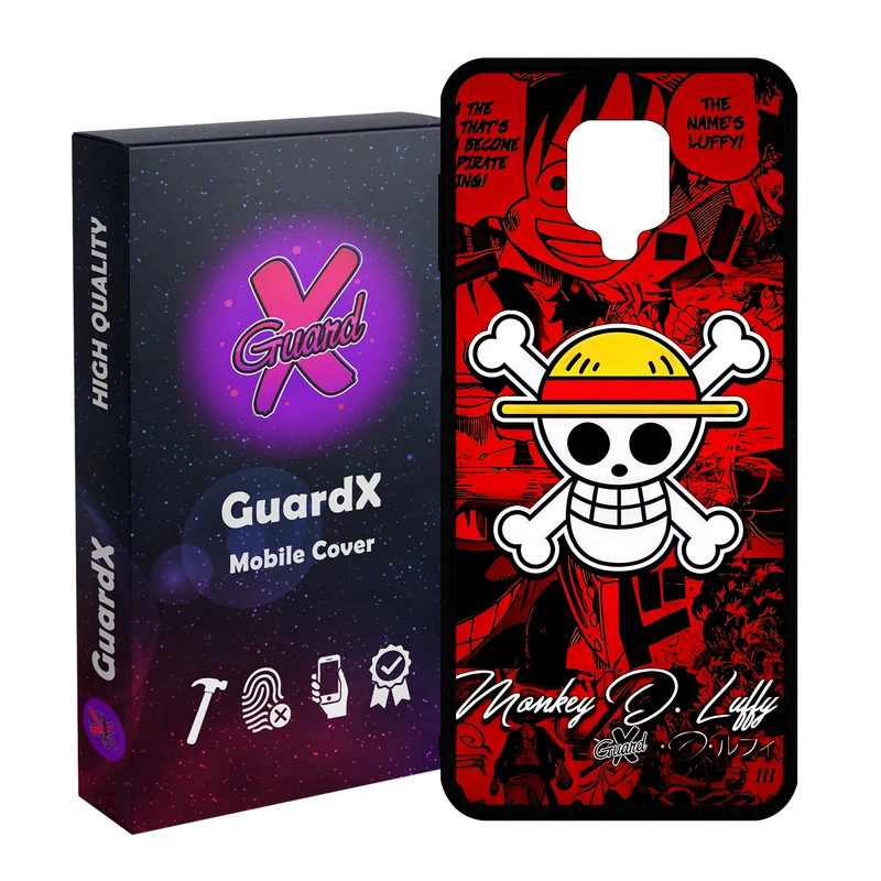 کاور گارد ایکس طرح لوفی انیمه مدل Glass10590 مناسب برای گوشی موبایل شیائومی Redmi Note9 Pro/Note 9 Pro Max/Redmi Note 9S/MI Poco M2 Pro