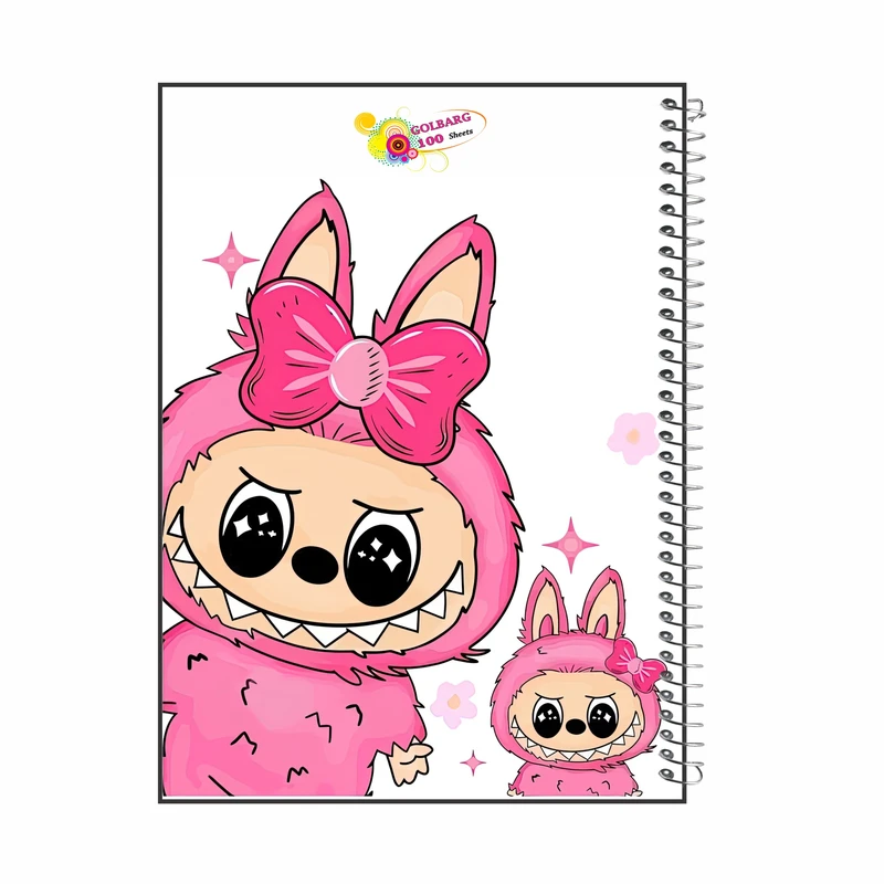 دفتر مشق 100 برگ گلبرگ مدل لبوبو کد 9125