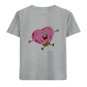 تی شرت آستین کوتاه دخترانه مدل باب اسفنجی قلبی 77