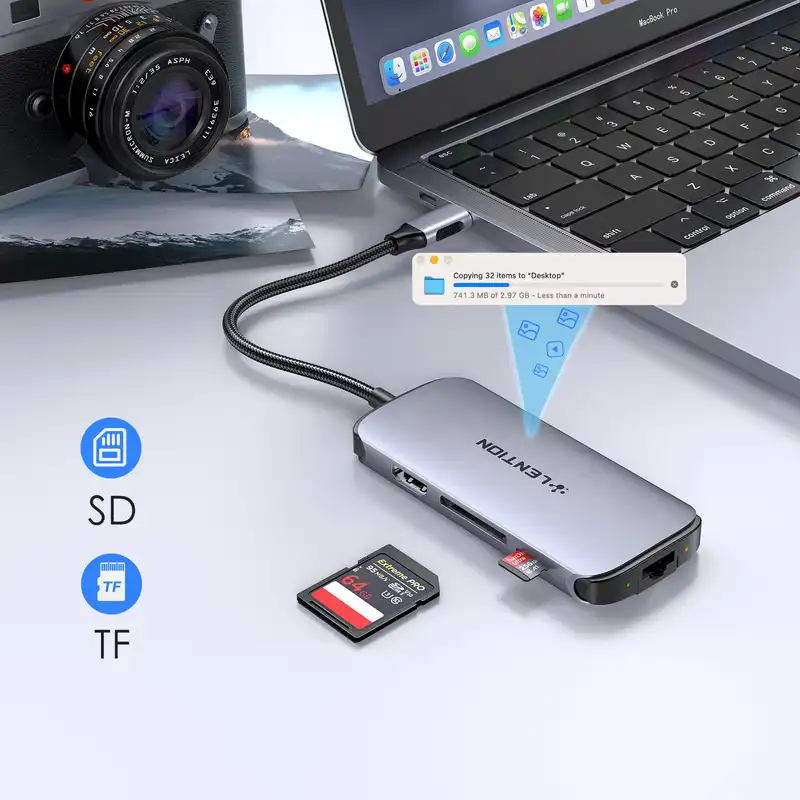 هاب 8 پورت USB-C لنشن مدل C48