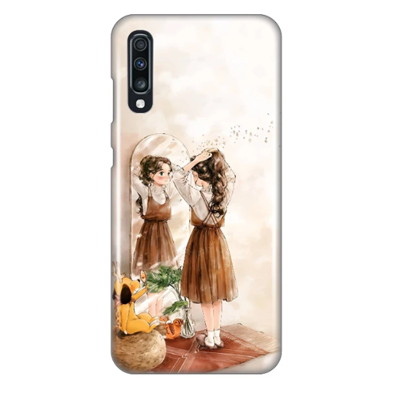 کاور طرح دختر و آینه کد DIMO-019 مناسب برای گوشی موبایل سامسونگ Galaxy A70