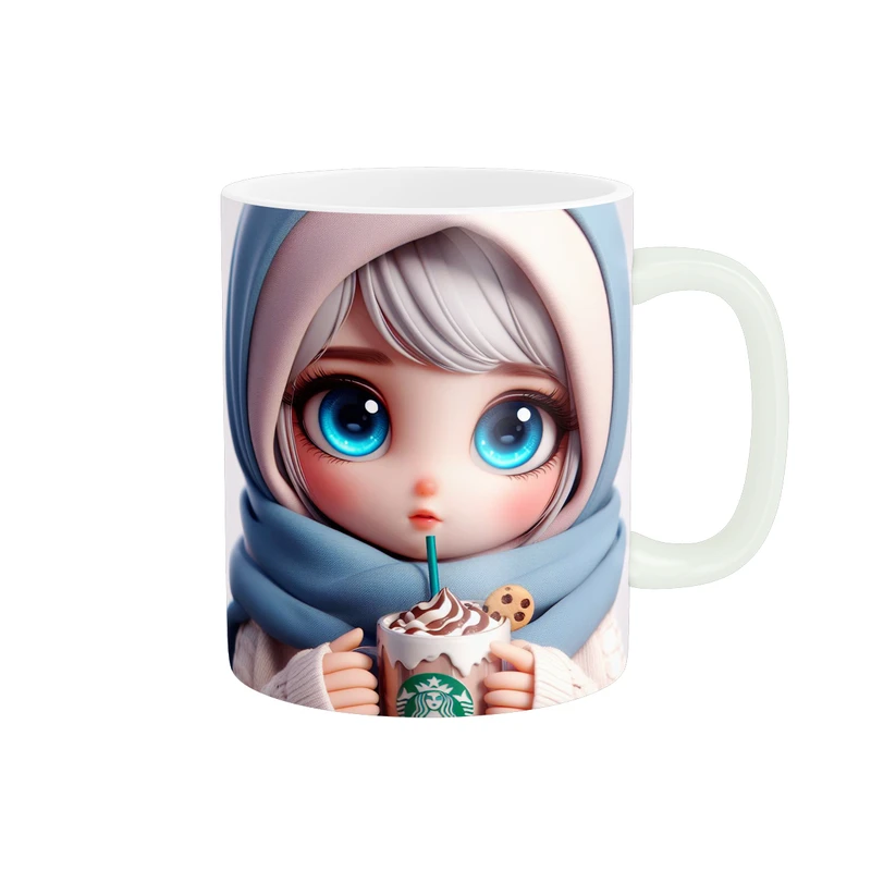 ماگ پاد آفرین دخترانه مدل قهوه استارباکس کد 954