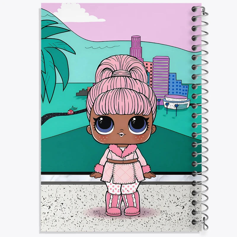 دفتر مشق 100 برگ خندالو طرح عروسک Lol کد N5064
