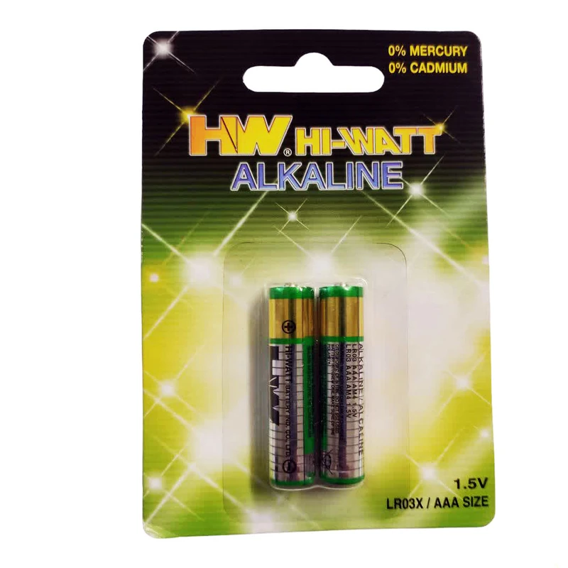 باتری نیم قلمی  آلکالاین مدل HI-WATT بسته 2 عددی 