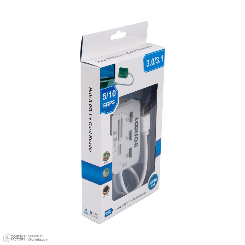 هاب 3 پورت Usb 3.0 لویی سان مدل combo 619