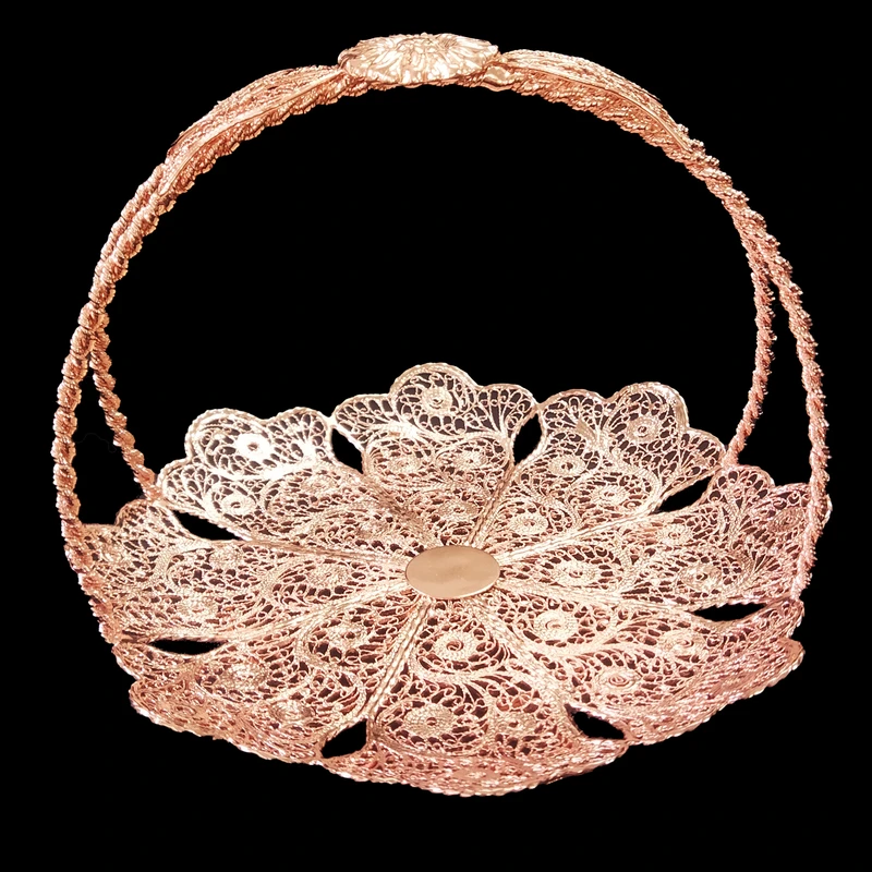 شیرینی خوری ملیله کاری مسی مدل هیوا کد 153