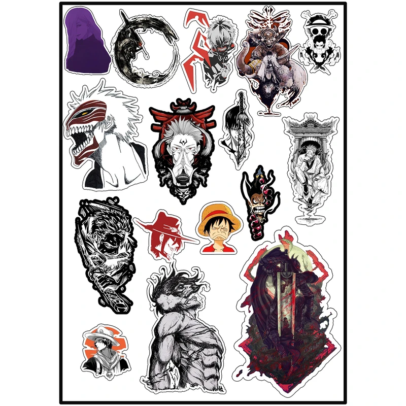 استیکر لپ تاپ طرح انیمه کد AniSt1002 مجموعه 16 عددی