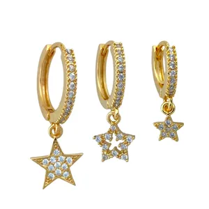 گوشواره زنانه وای اس ایکس مدل ستاره کد E4164 مجموعه 3 عددی