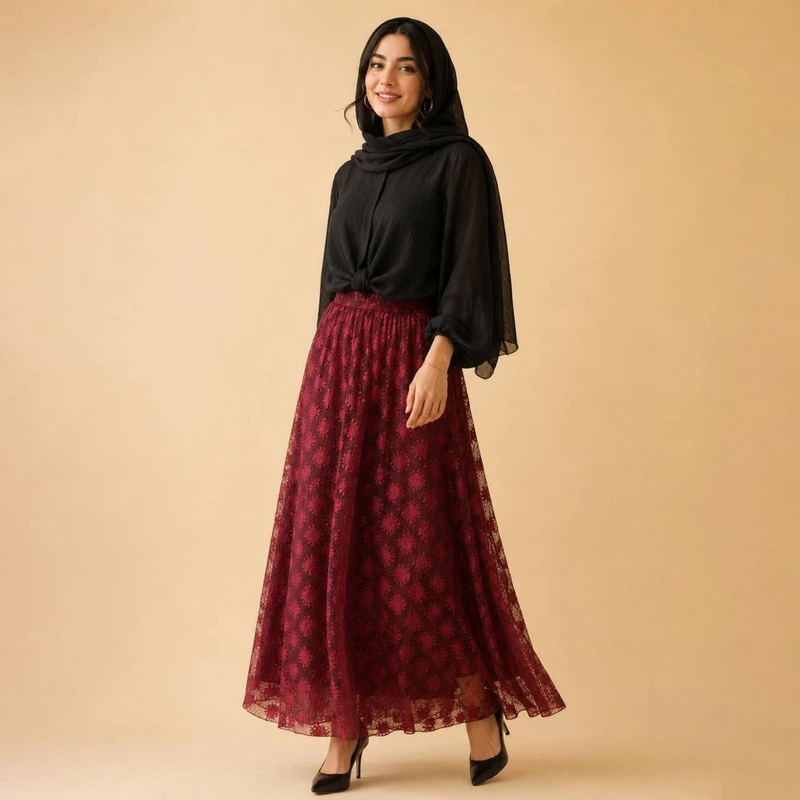 دامن زنانه کلوش مدل خورشید  