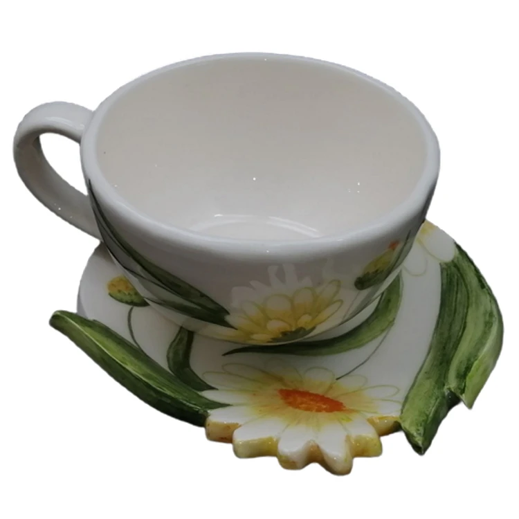 فنجان و نعلبکی سرامیکی هیوا سرامیک مدل مارگاریت 2 کد8149959